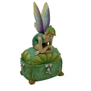 Disney Tinker Bell Pixie‎ Westland Trinket Box Flowers Jewelry Collectible